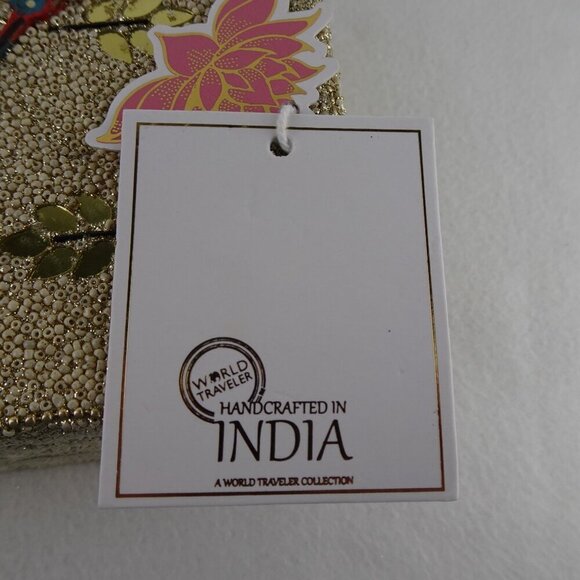 Beaded Wood Jewelry Storage Trinket Box Handcrafted Parrots Bird Theme - Picture 12 of 13